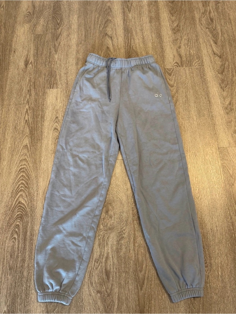 Alo Yoga Accolade Sweatpants Heather Blue-Gray Fleece High Waist Joggers Small